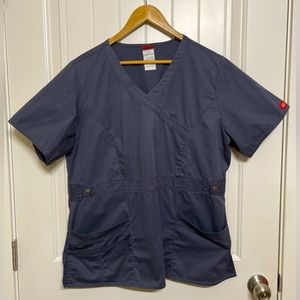 Dickies Women's Stretch V-Neck Top Medical Scrubs 817355 Dark Pewter Gray